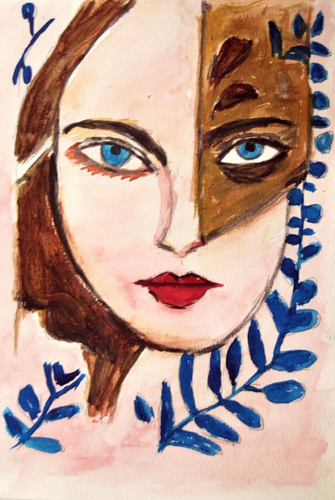 Moje slike 286 Lice 79 | 21 - 30 cm | Akvarel