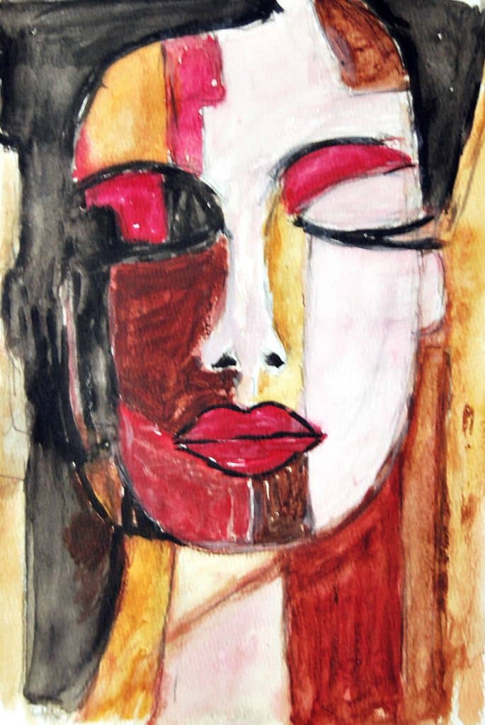 Moje slike 292 Mirni pogled | 21 - 30 cm | Akvarel