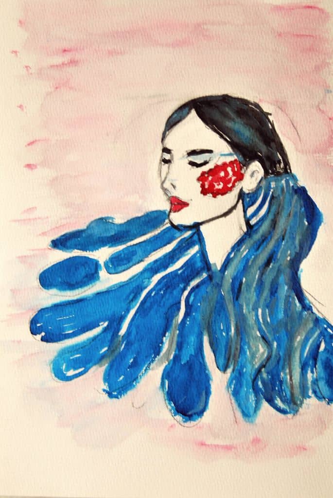 Moje slike 304 Plavi snovi | 21 - 30 cm | Akvarel