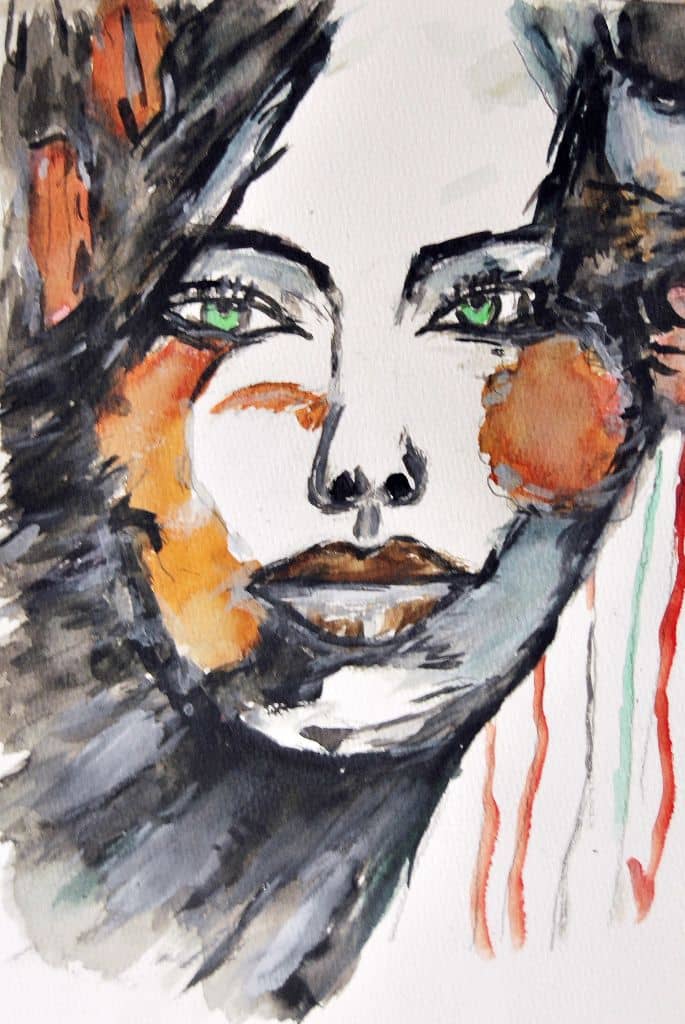 Moje slike 310 Sanjivi pogled | 21 - 30 cm | Akvarel